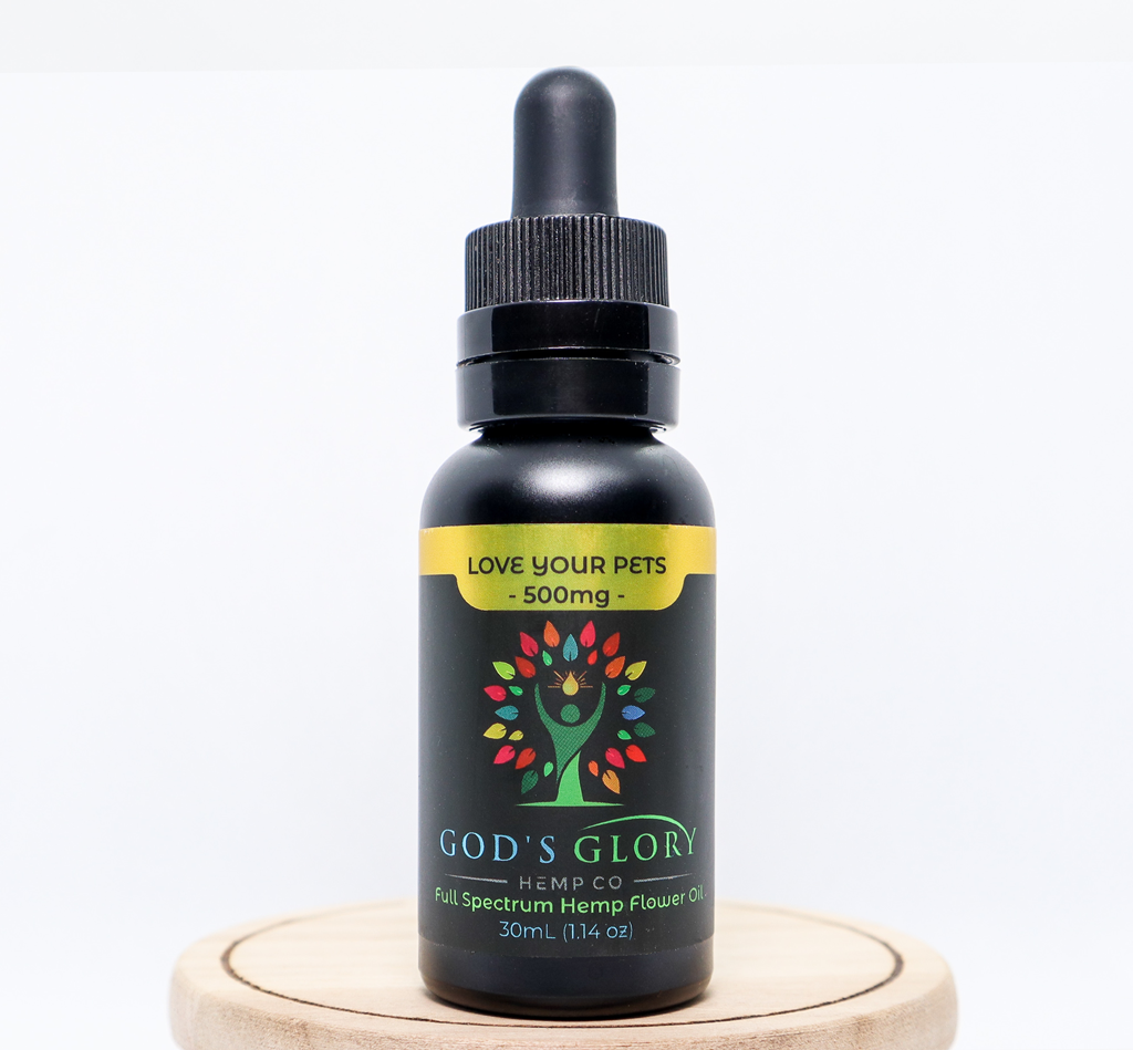 love-your-pets-front-label-bottle The Front of Our Love Your Pets CBD Oil Tincture Bottle