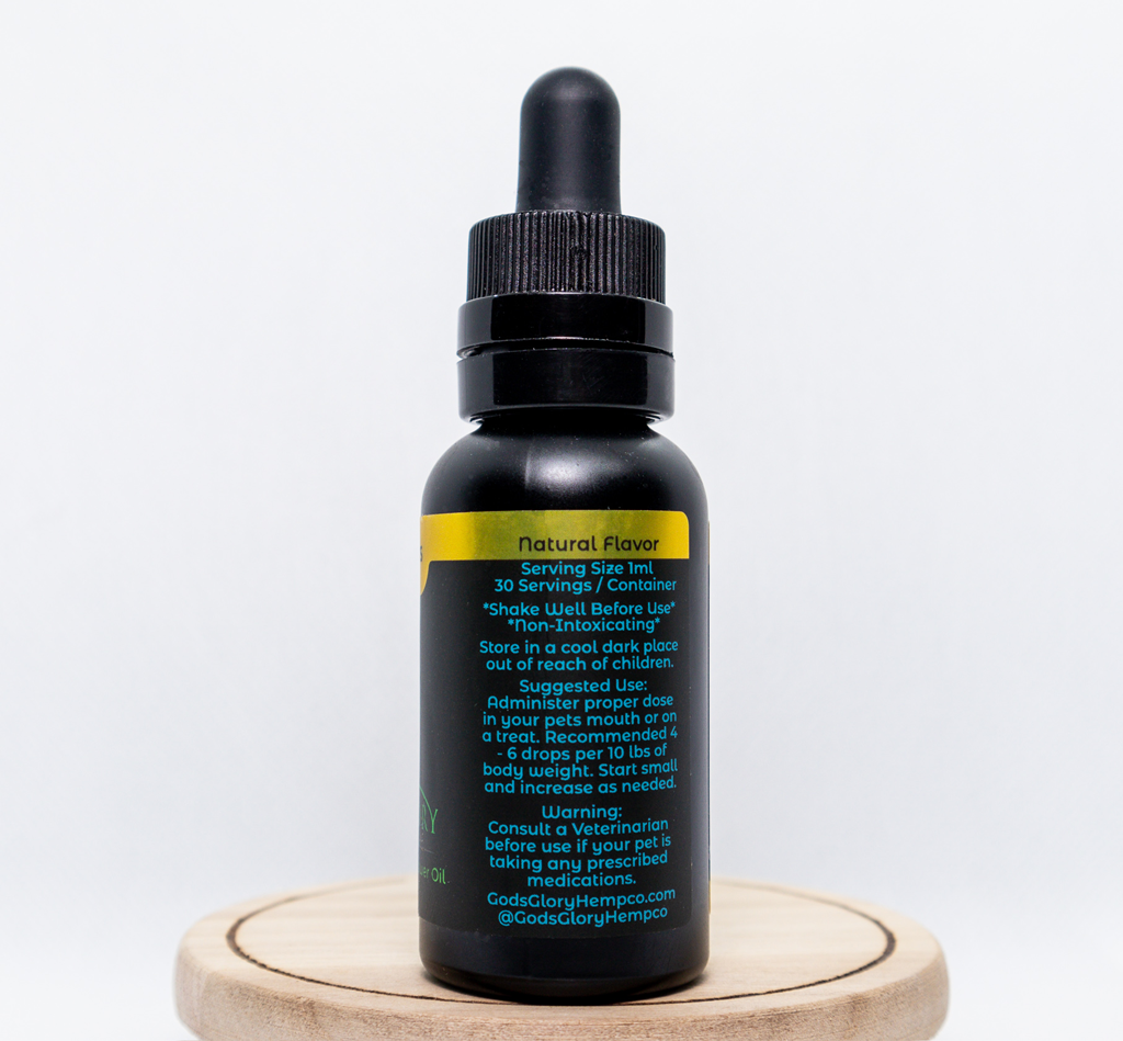 love-your-pets-serving-suggestion-label-bottle The Serving Suggestion Label of Our Love Your Pets CBD Oil Tincture Bottle